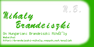 mihaly brandeiszki business card